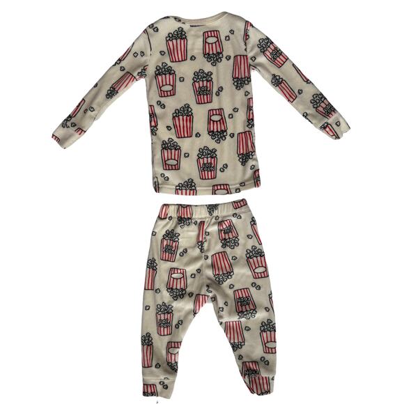 Cat & Jack Fleece Pajama Set Unisex Toddler 18M Popcorn Soft Cozy 2 Piece Winter - Picture 1 of 13